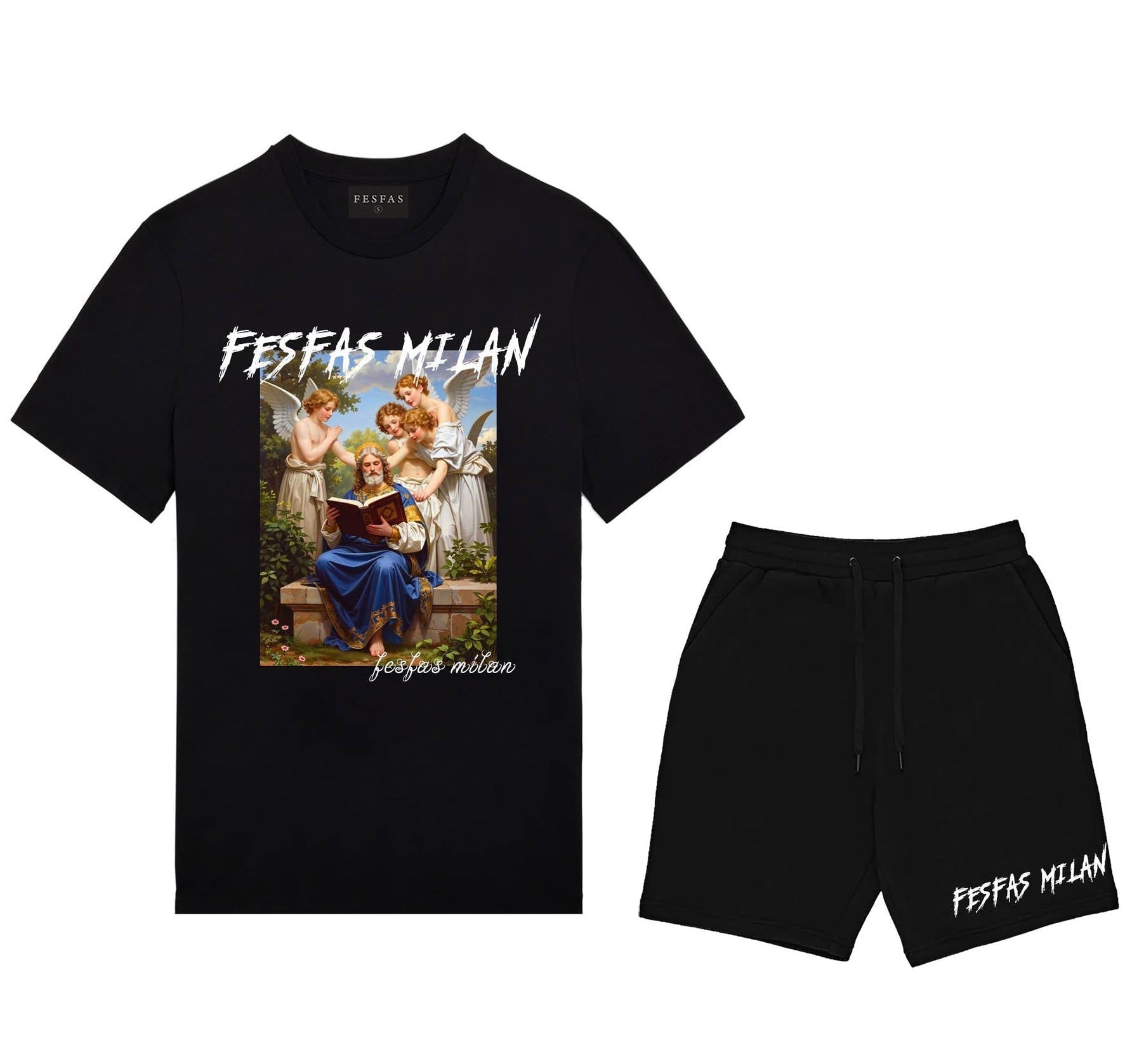 FesFas divine era-print T-shirt Set | Black | Men