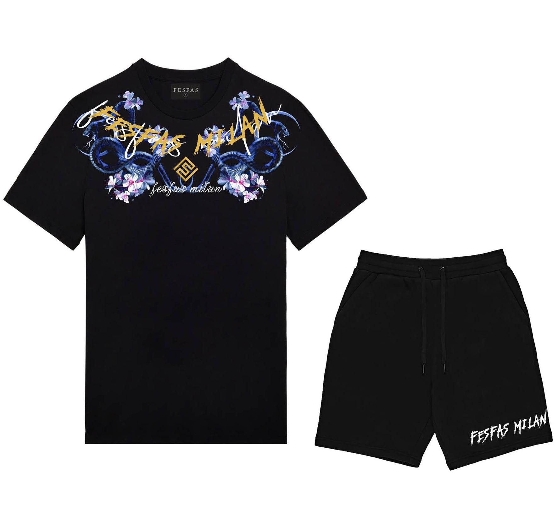 FesFas night snake-print T-shirt Set | Black | Men