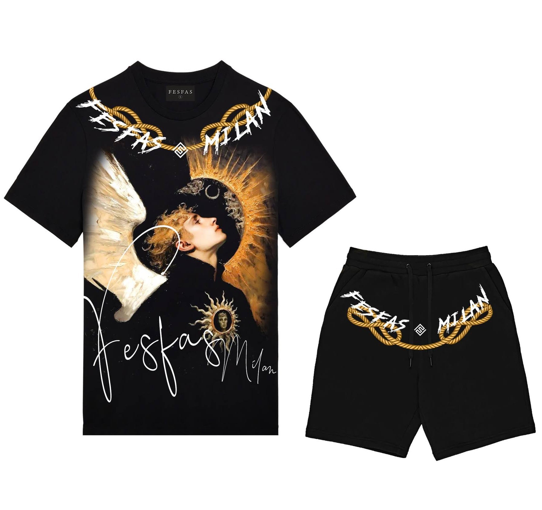 FesFas graphic-print T-shirt Set | Black