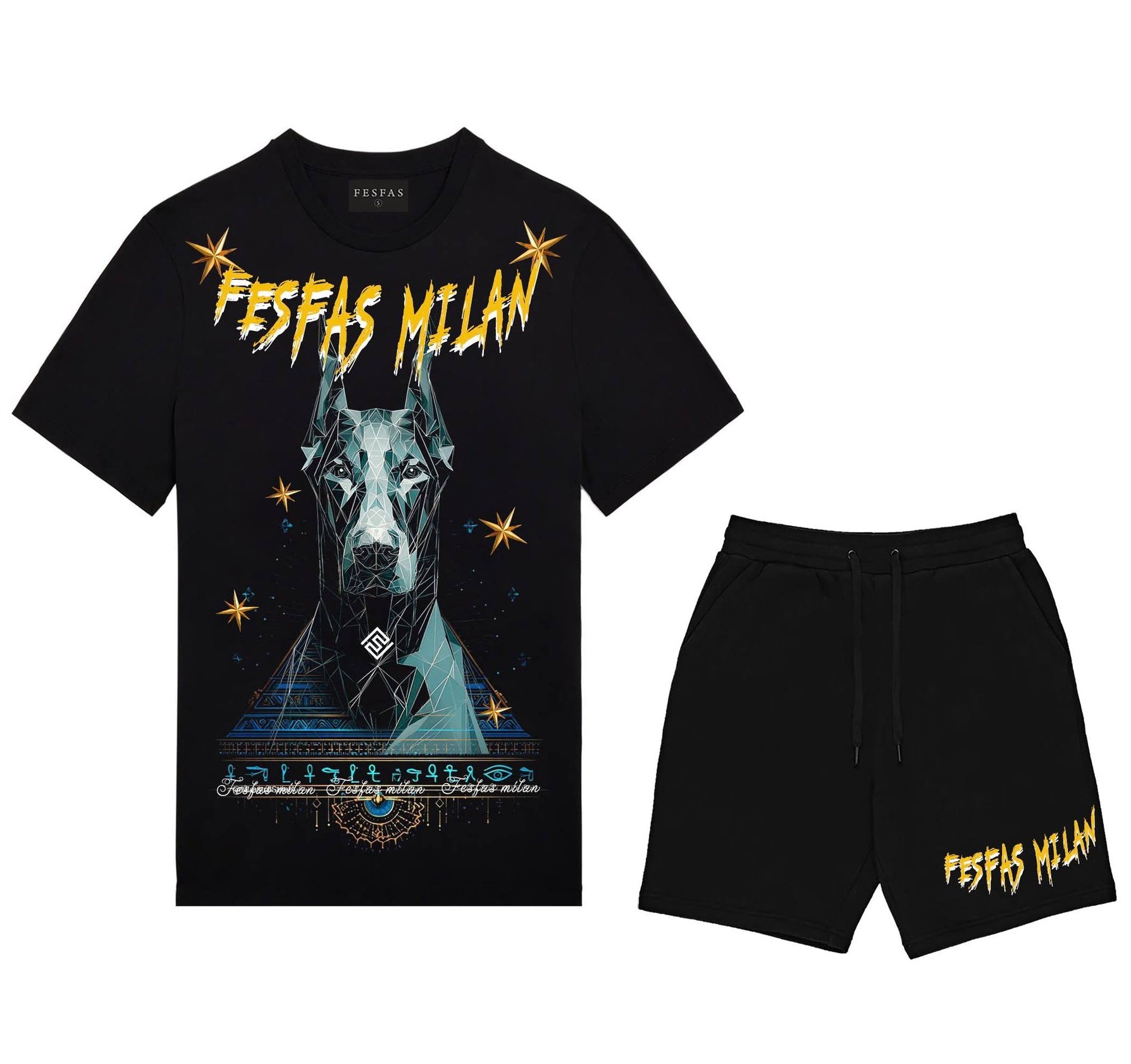 FesFas graphic-print T-shirt Set | Black