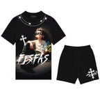 FesFas chill boy-print T-shirt Set | Black