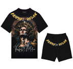 FesFas angel-print T-shirt Set | Black
