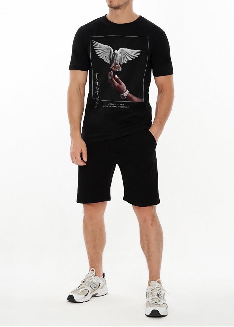FesFas Peace-print T-shirt | Black