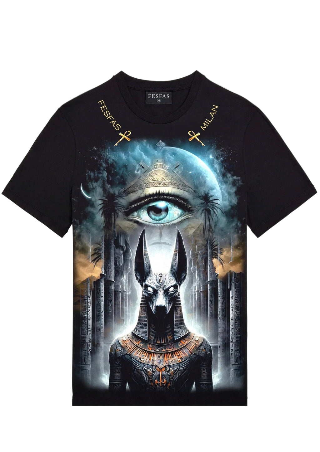 FesFas anubis-print T-shirt | Black