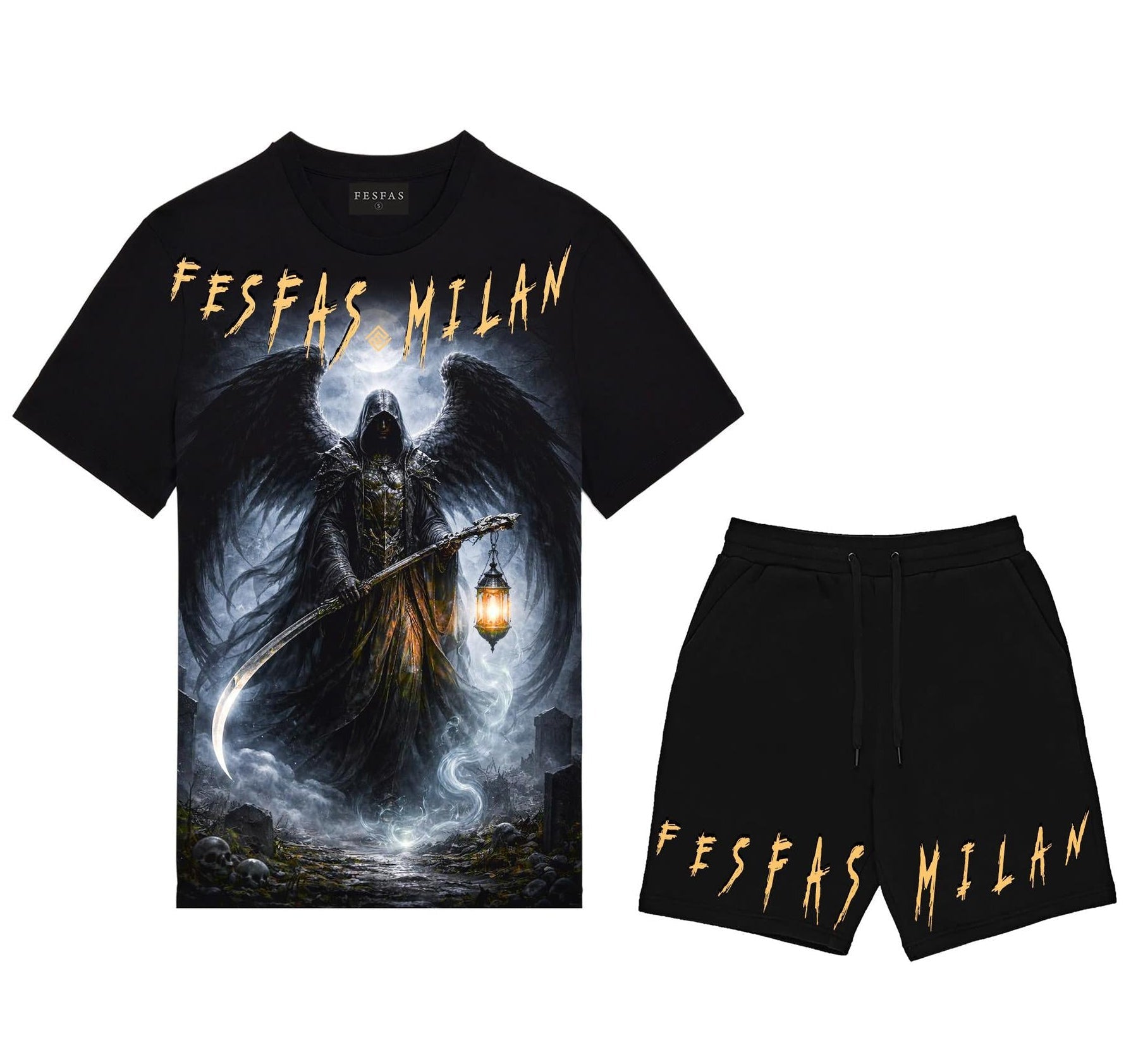 FesFas graphic-print T-shirt Set | Black