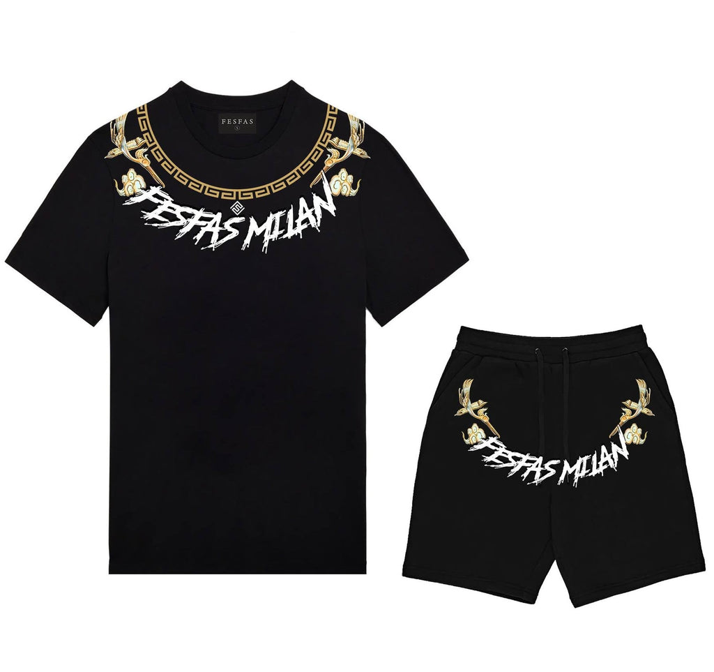 FesFas graphic-print T-shirt Set | Black