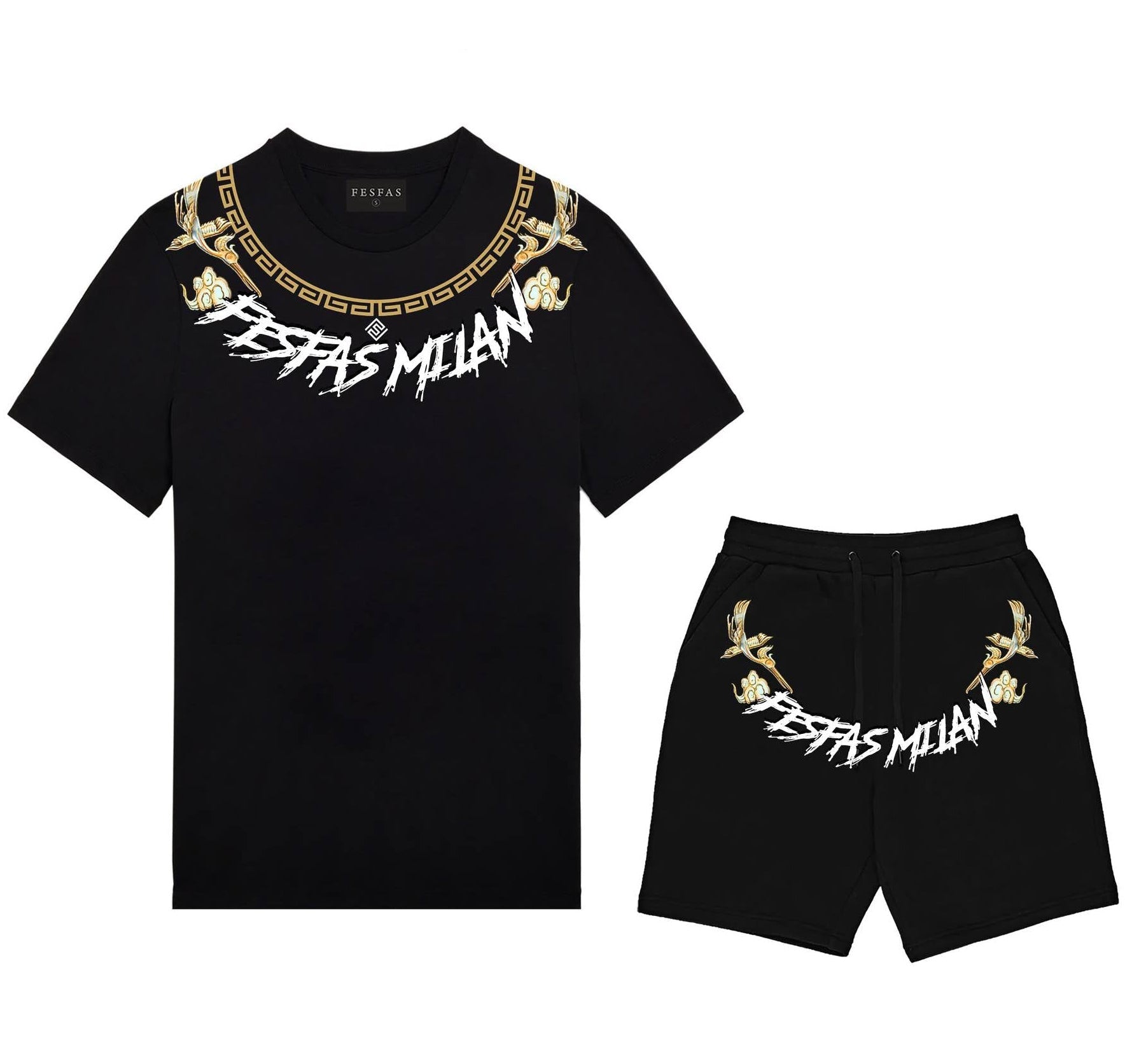 FesFas graphic-print T-shirt Set | Black