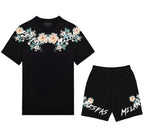 FesFas flowers-print T-shirt Set | Black