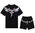 FesFas iced feathers-print T-shirt Set | Black | Men