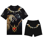 FesFas leopard-print T-shirt Set | Black