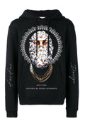 FesFas white chrysanthemum-print Hoodie | Black