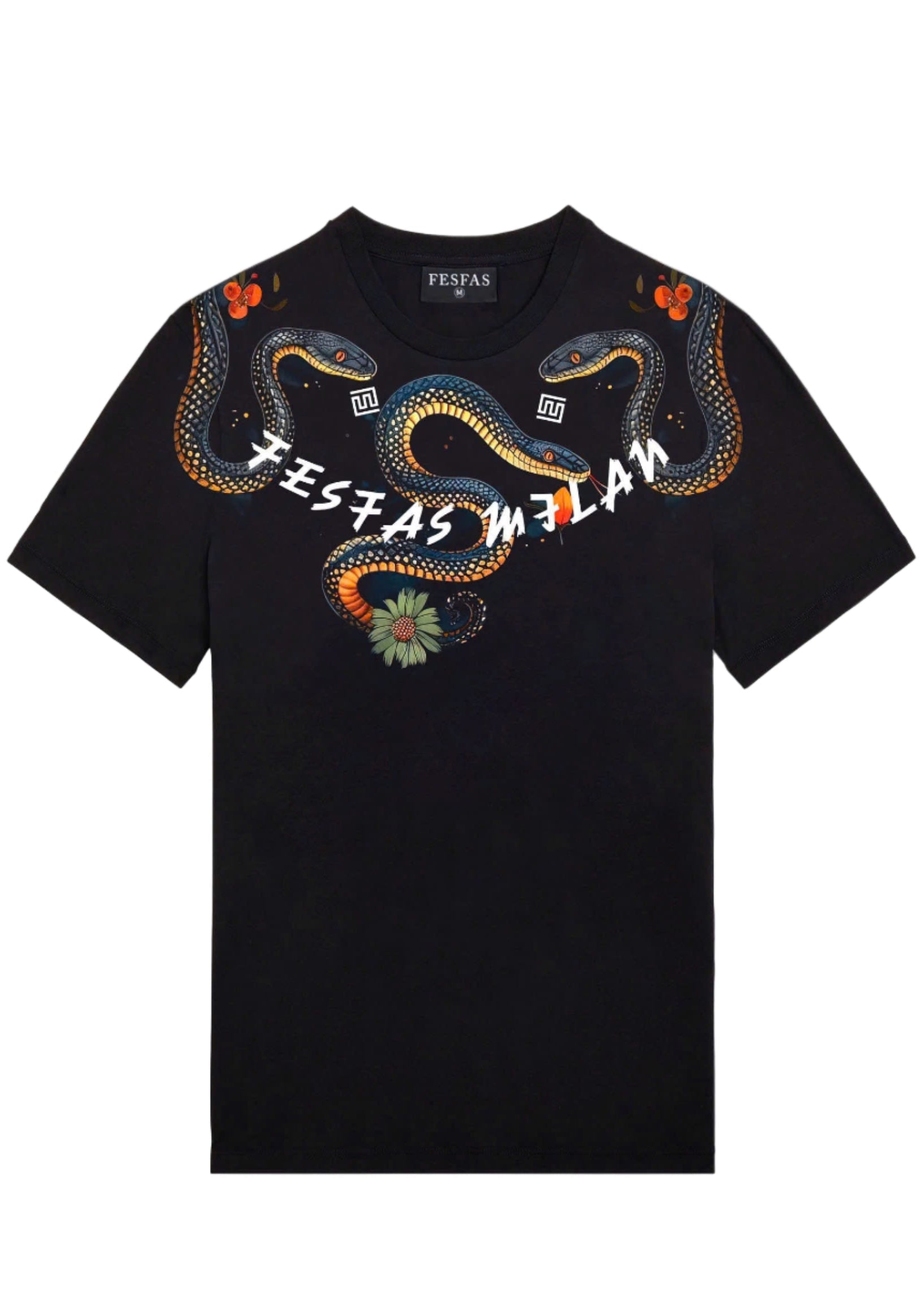 FesFas viper-print T-shirt | Black