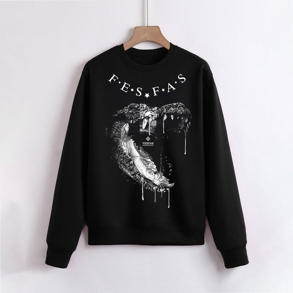 FesFas Crocodile-print Sweatshirt | Black
