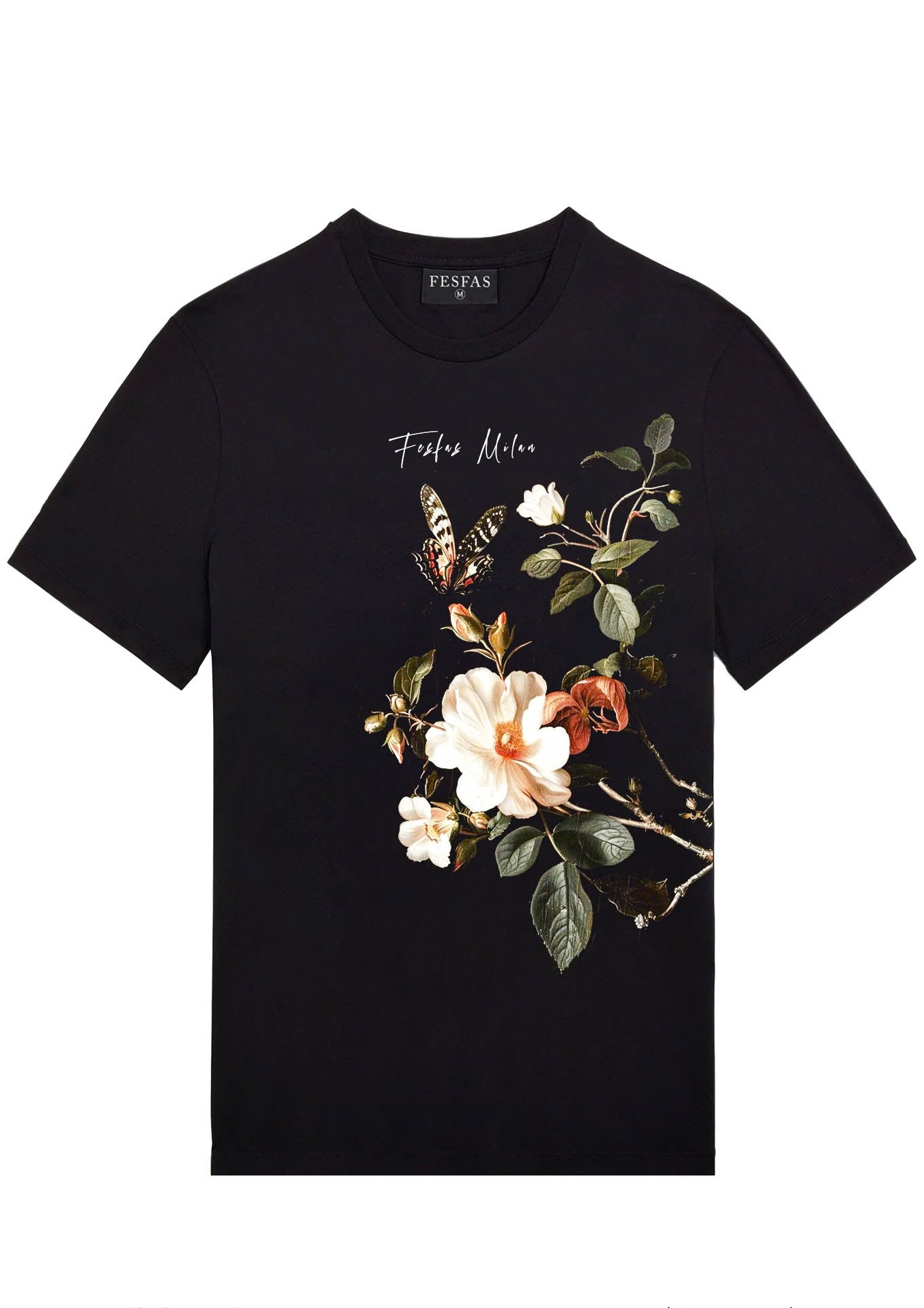 FesFas flowers-print T-shirt | Black