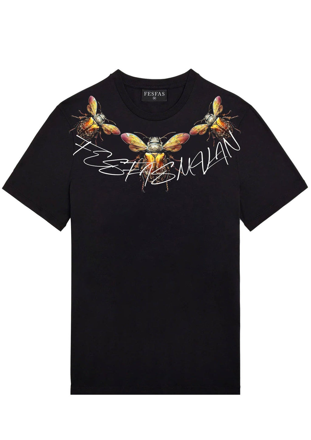 FesFas beetles-print T-shirt | Black