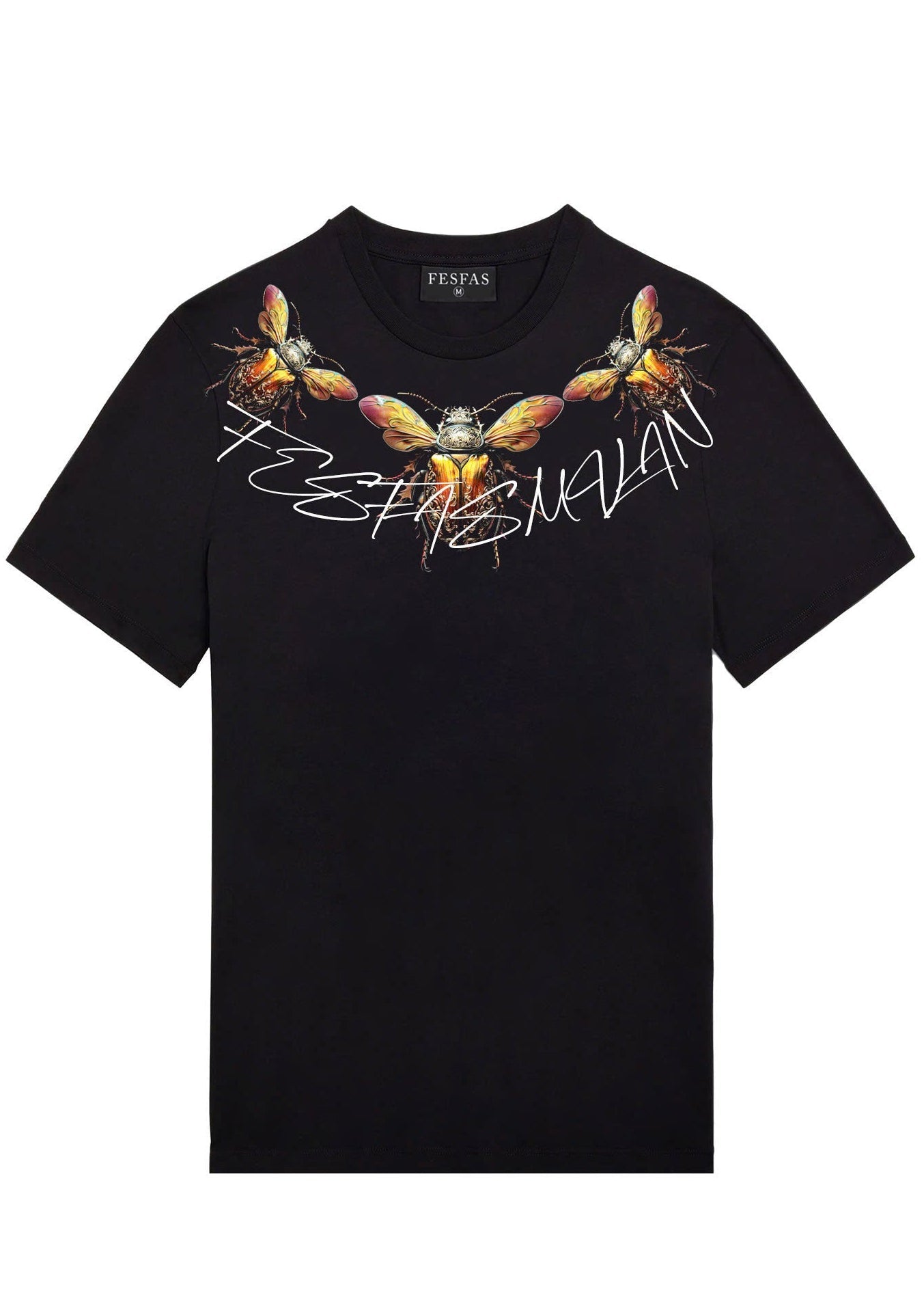 FesFas beetles-print T-shirt | Black
