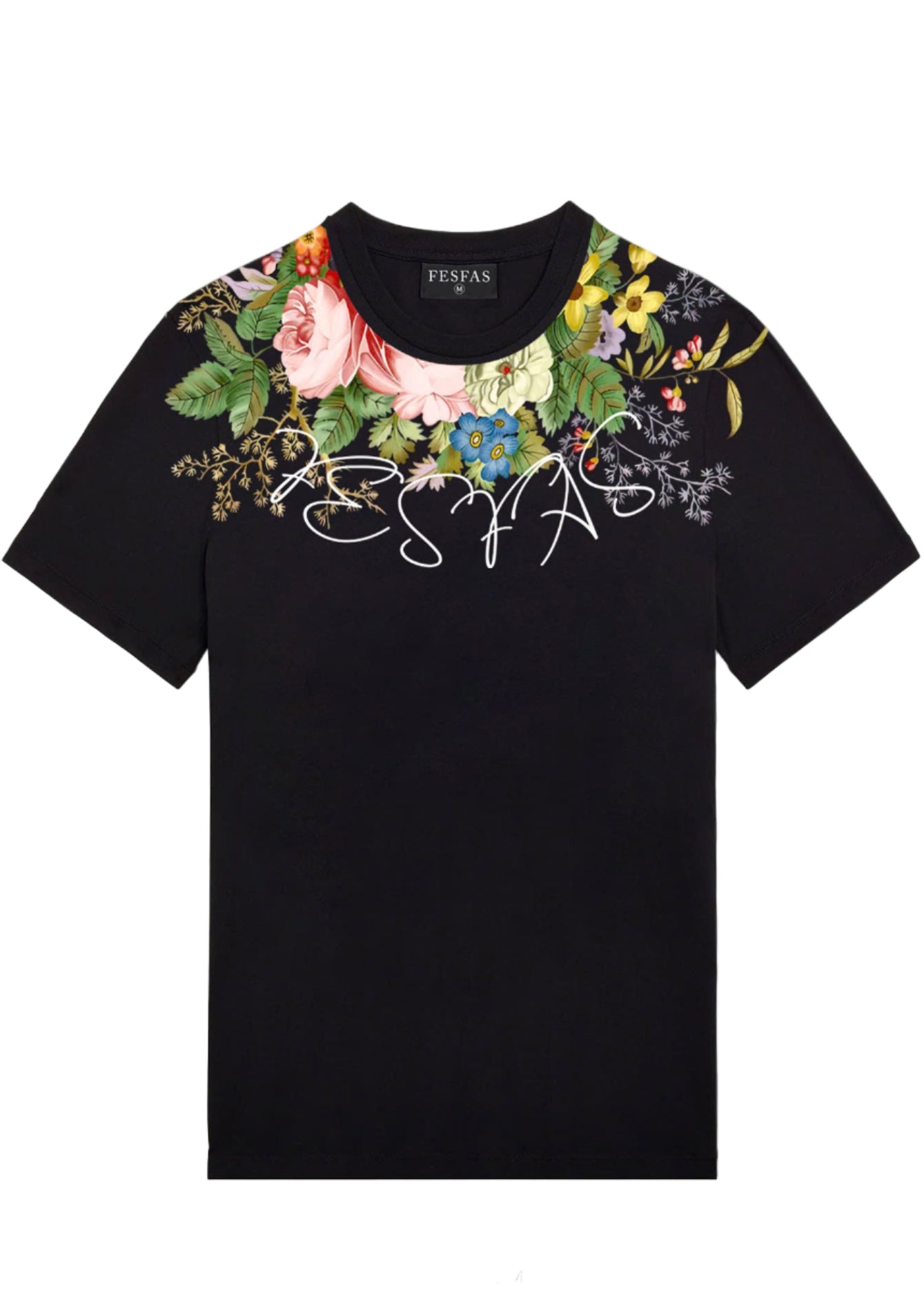 FesFas flowers-print T-shirt | Black
