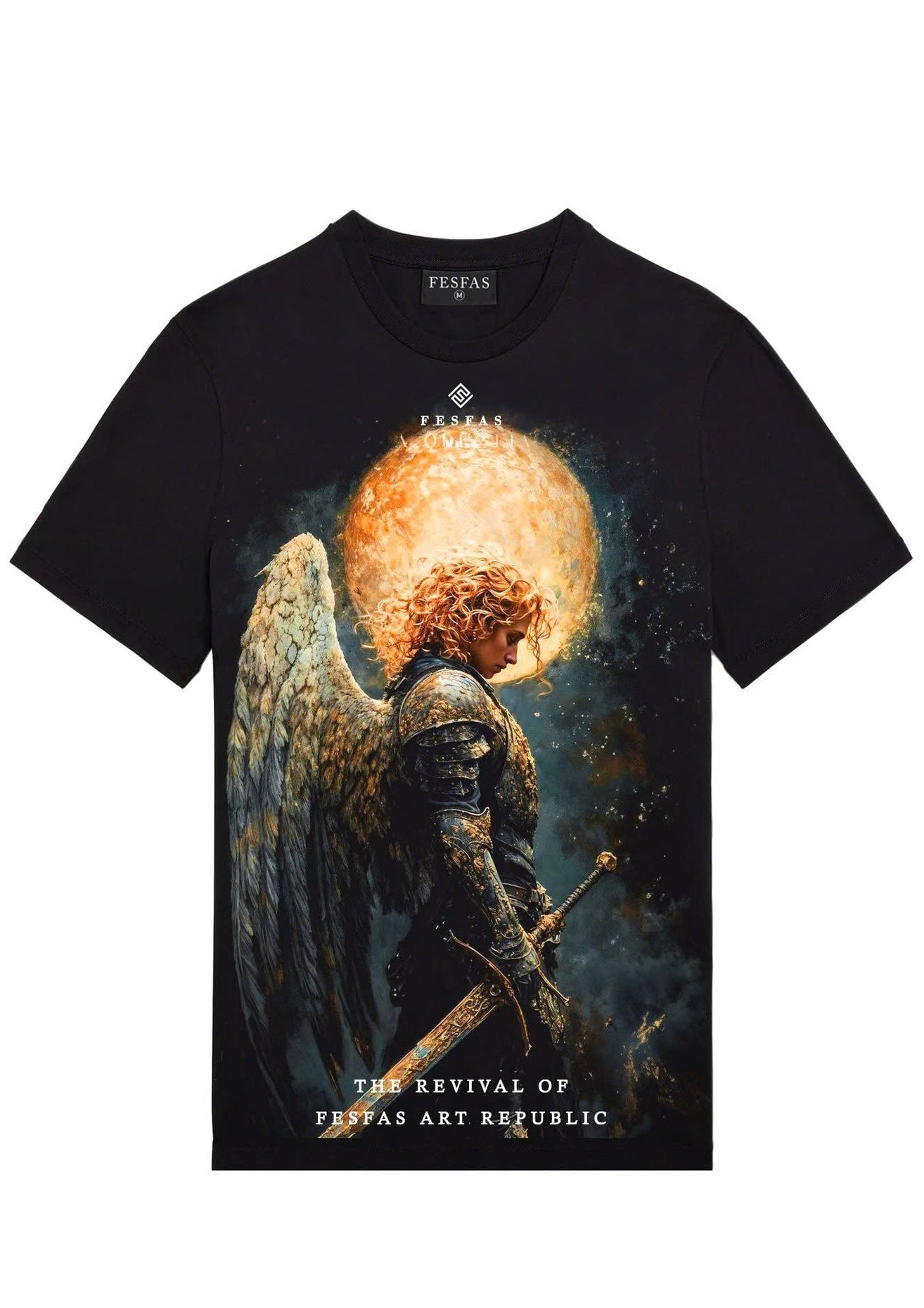 FesFas female warrior-print T-shirt | Black