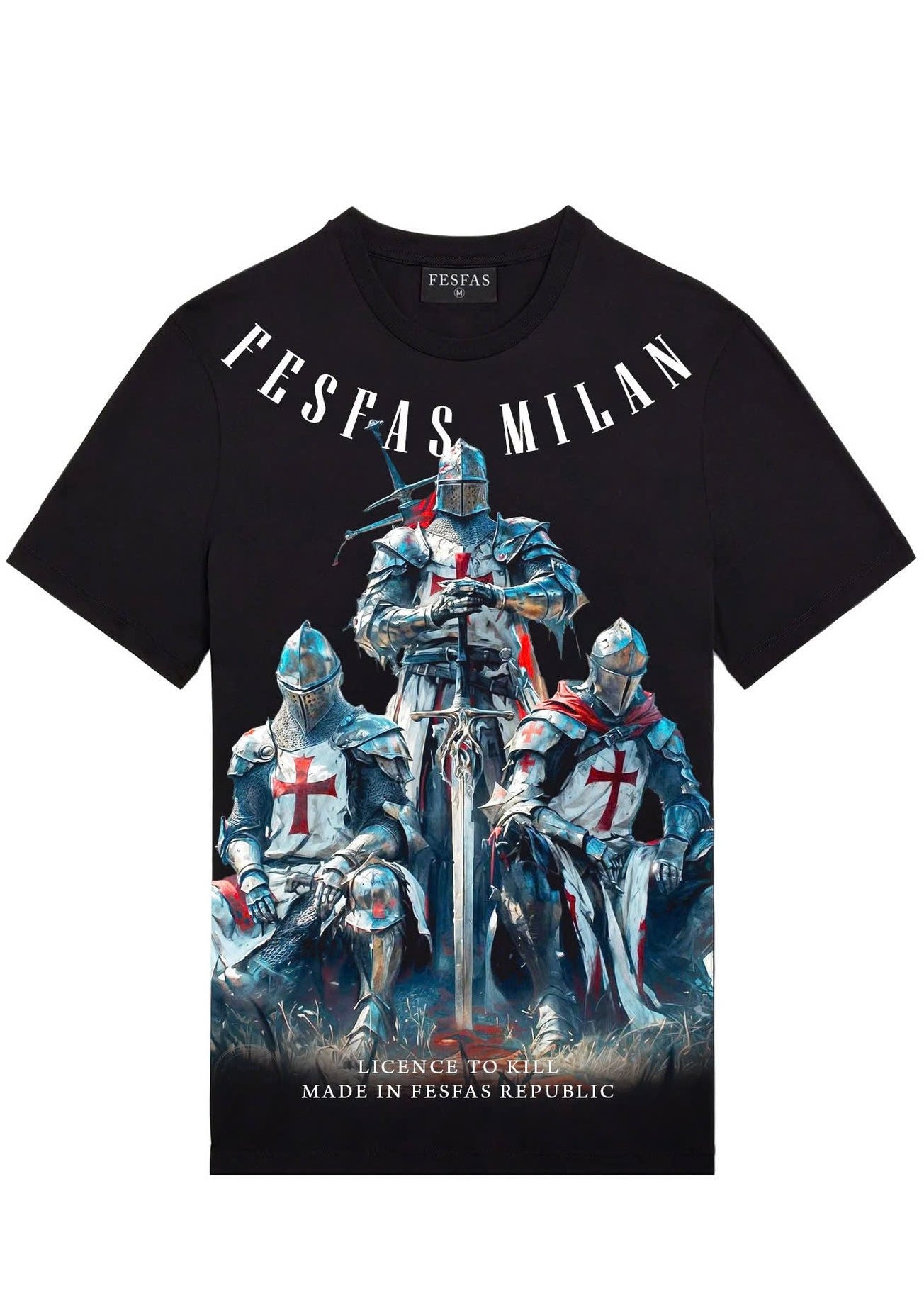 FesFas cavalry-print T-shirt | Black