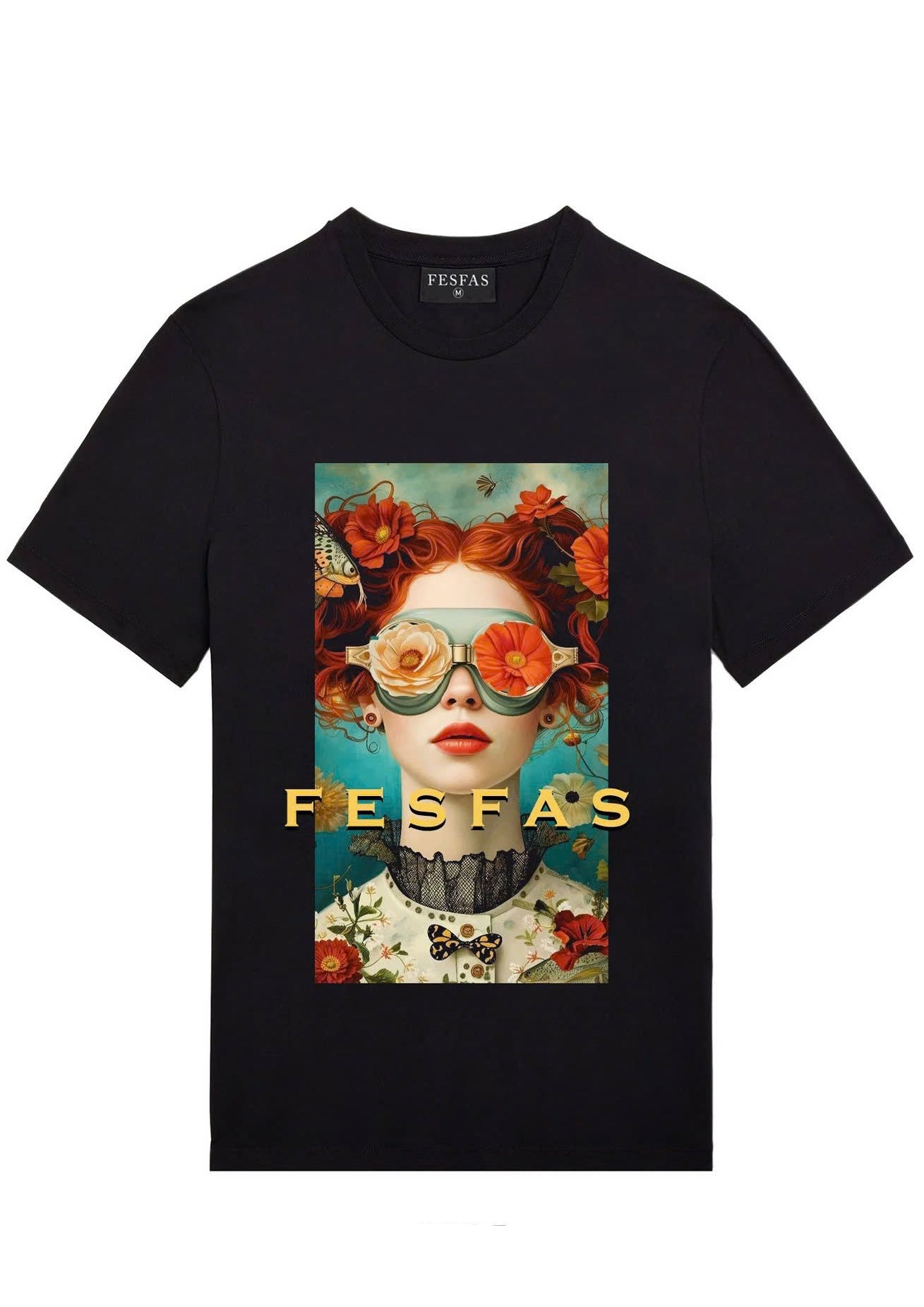 FesFas girl-print T-shirt | Black