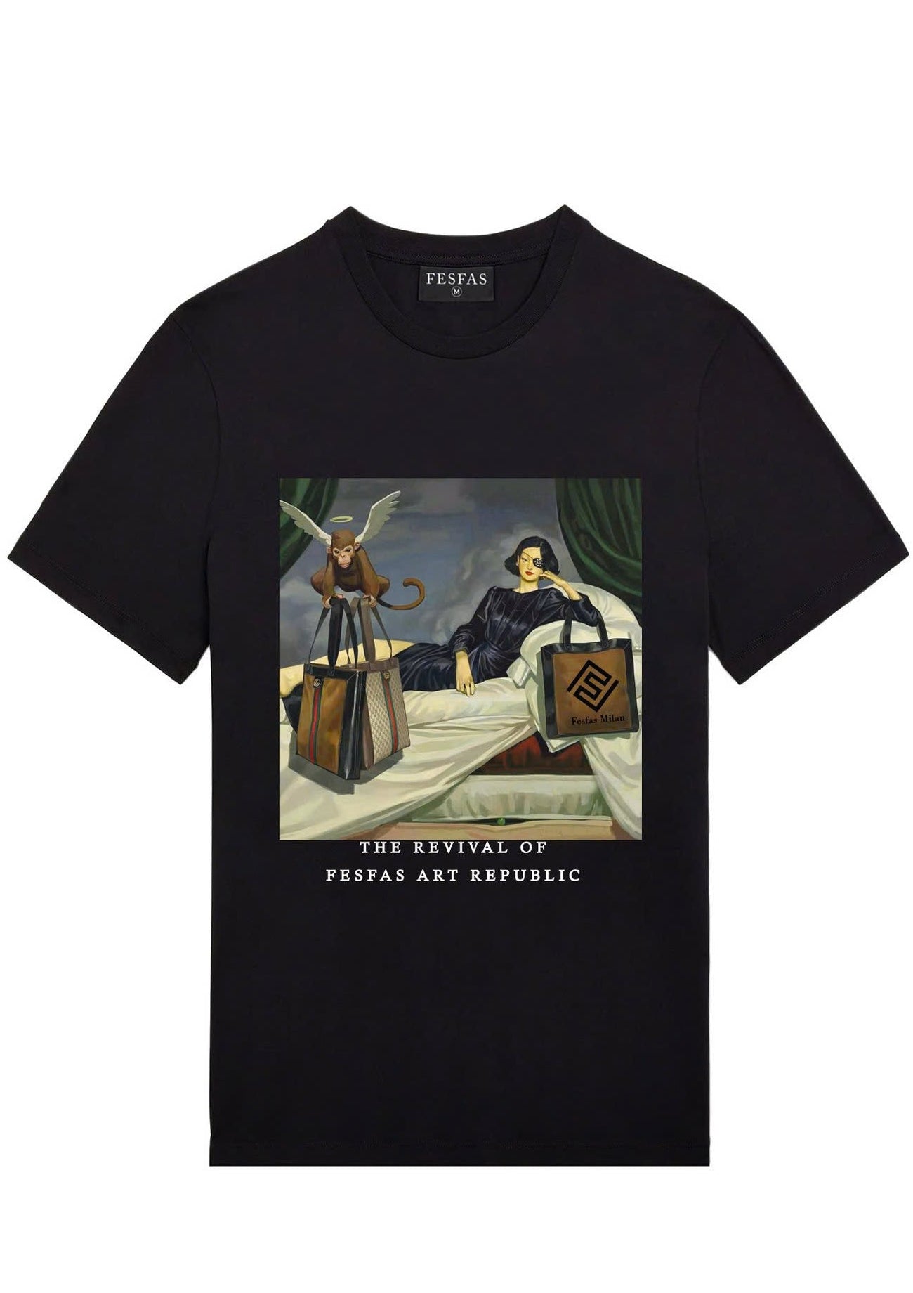 FesFas picture-print T-shirt | Black