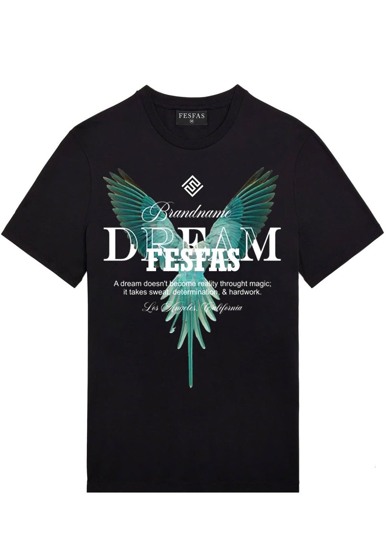 FesFas bird-print T-shirt | Black