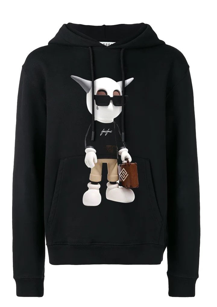 FesFas Working Bear-print Hoodie | Black