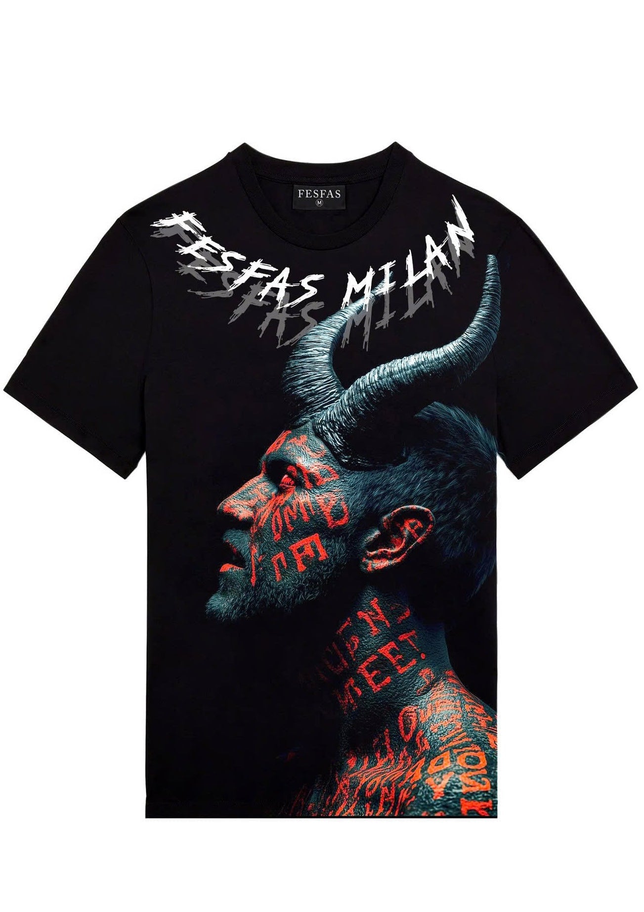 FesFas devil-print T-shirt | Black