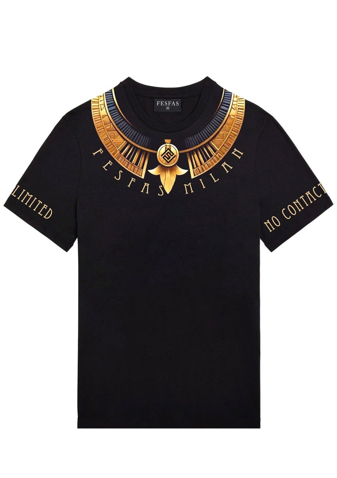FesFas copper necklace-print T-shirt | Black