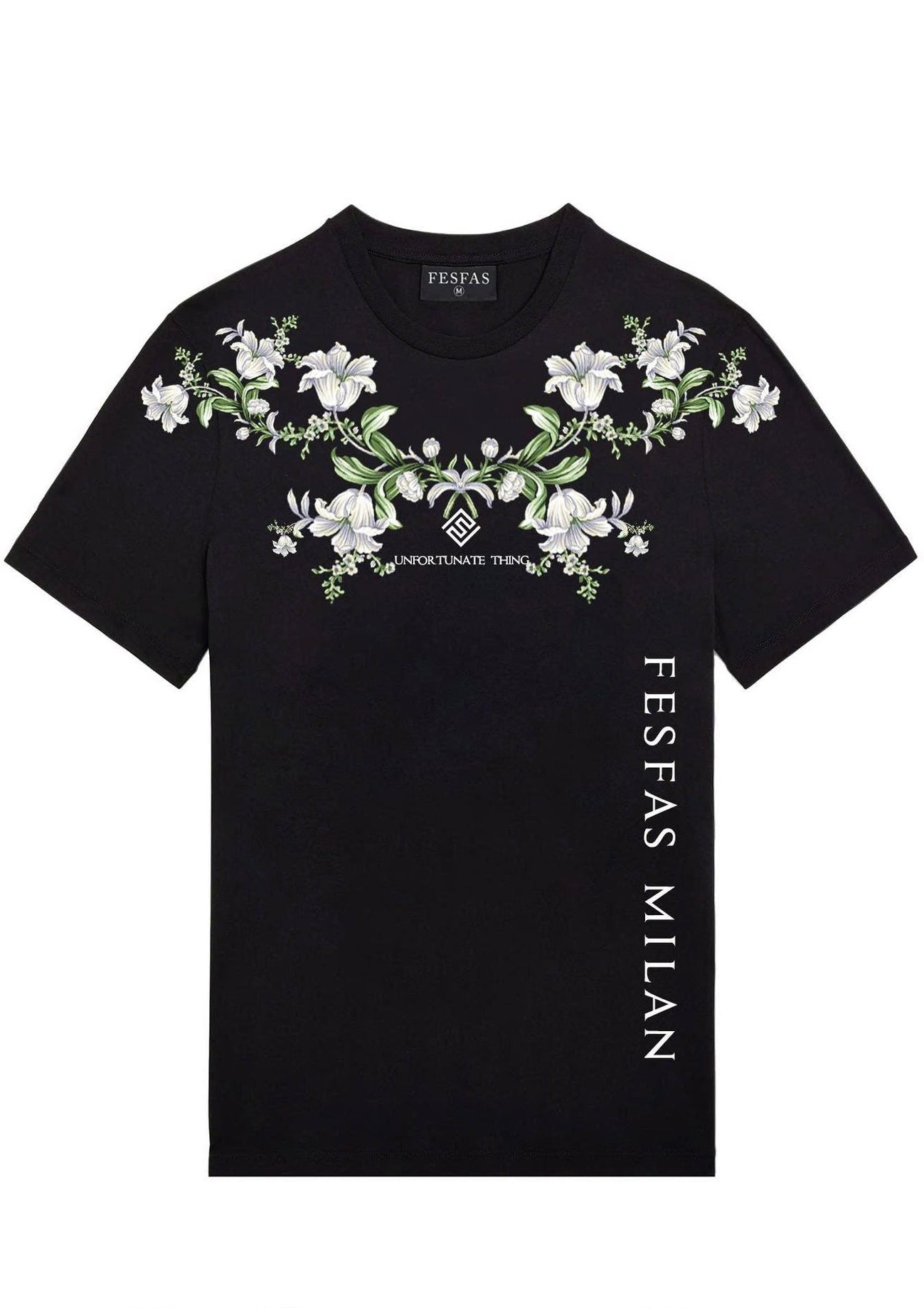 FesFas flowers-print T-shirt | Black