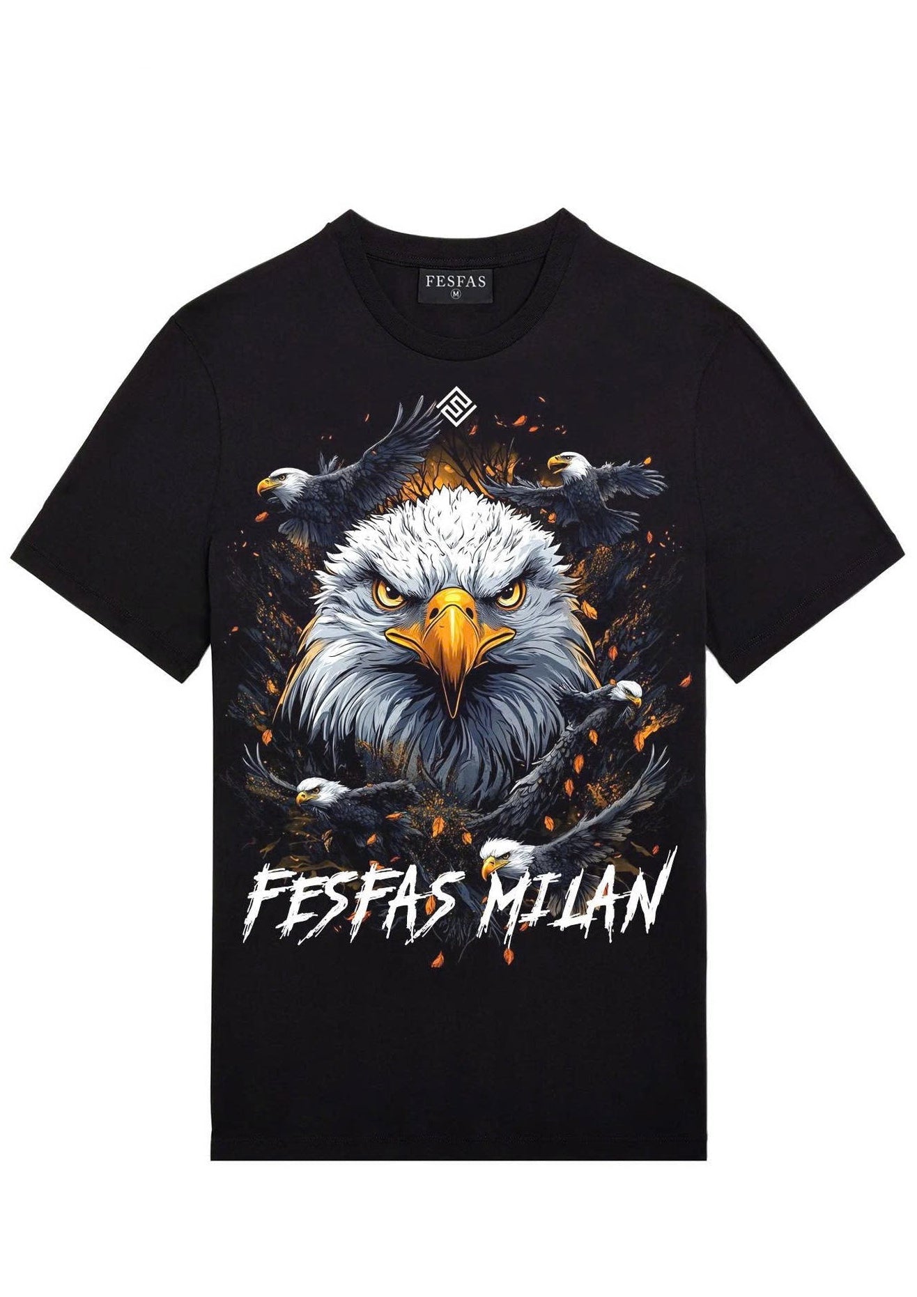 FesFas eagle-print T-shirt | Black