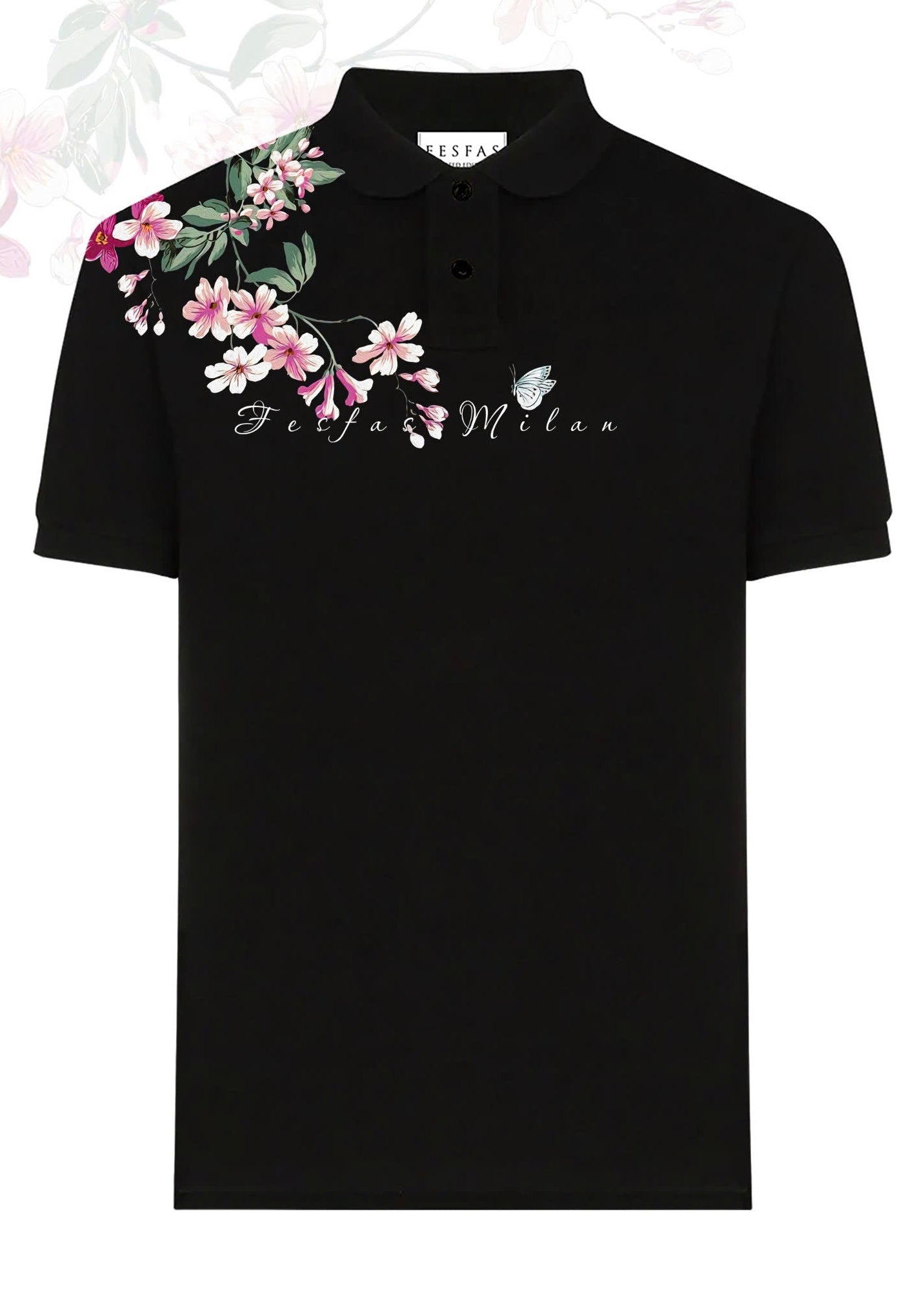 FesFas Floral-print Polo Shirt | Black