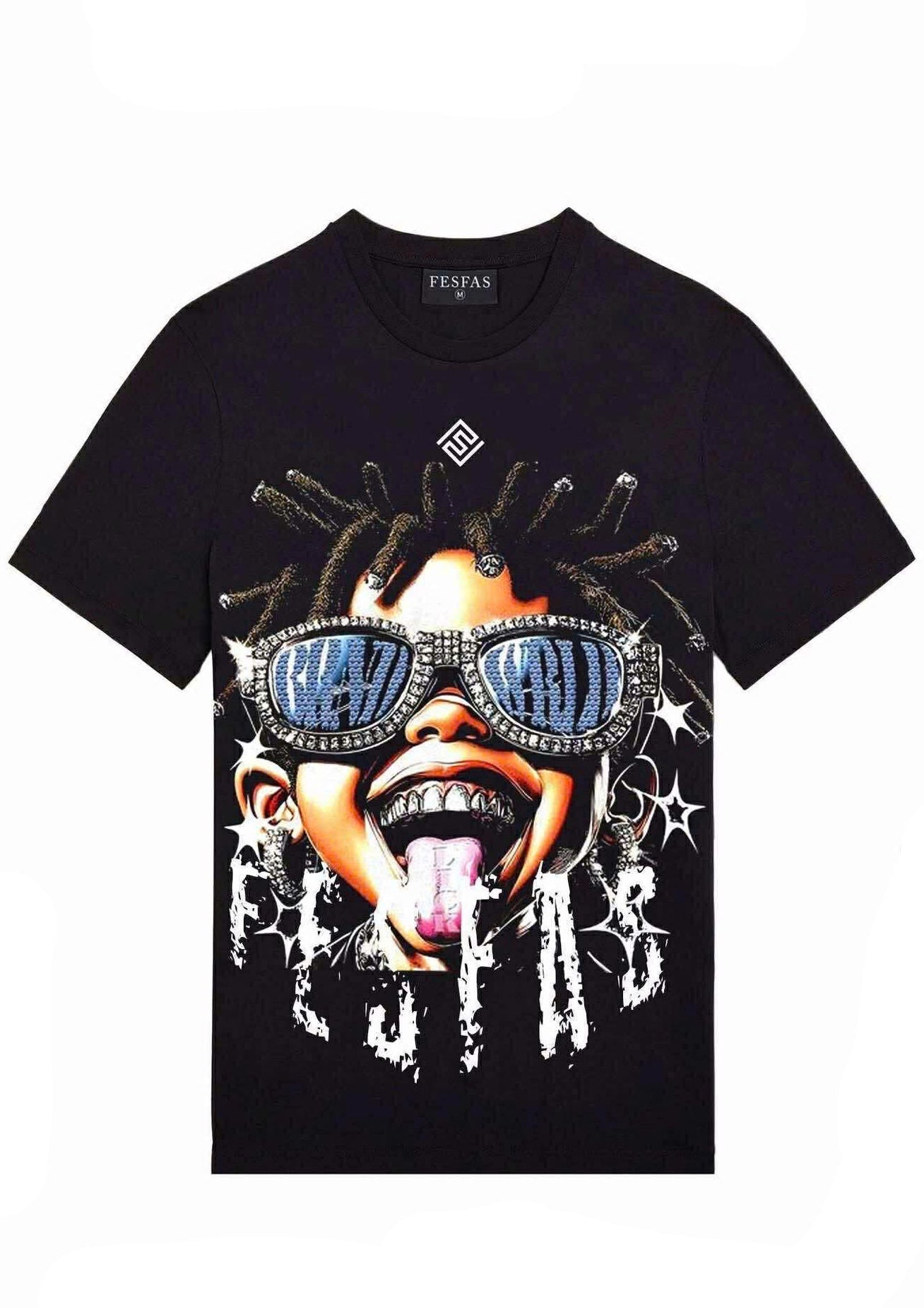 FesFas dreadlock-print T-shirt | Black