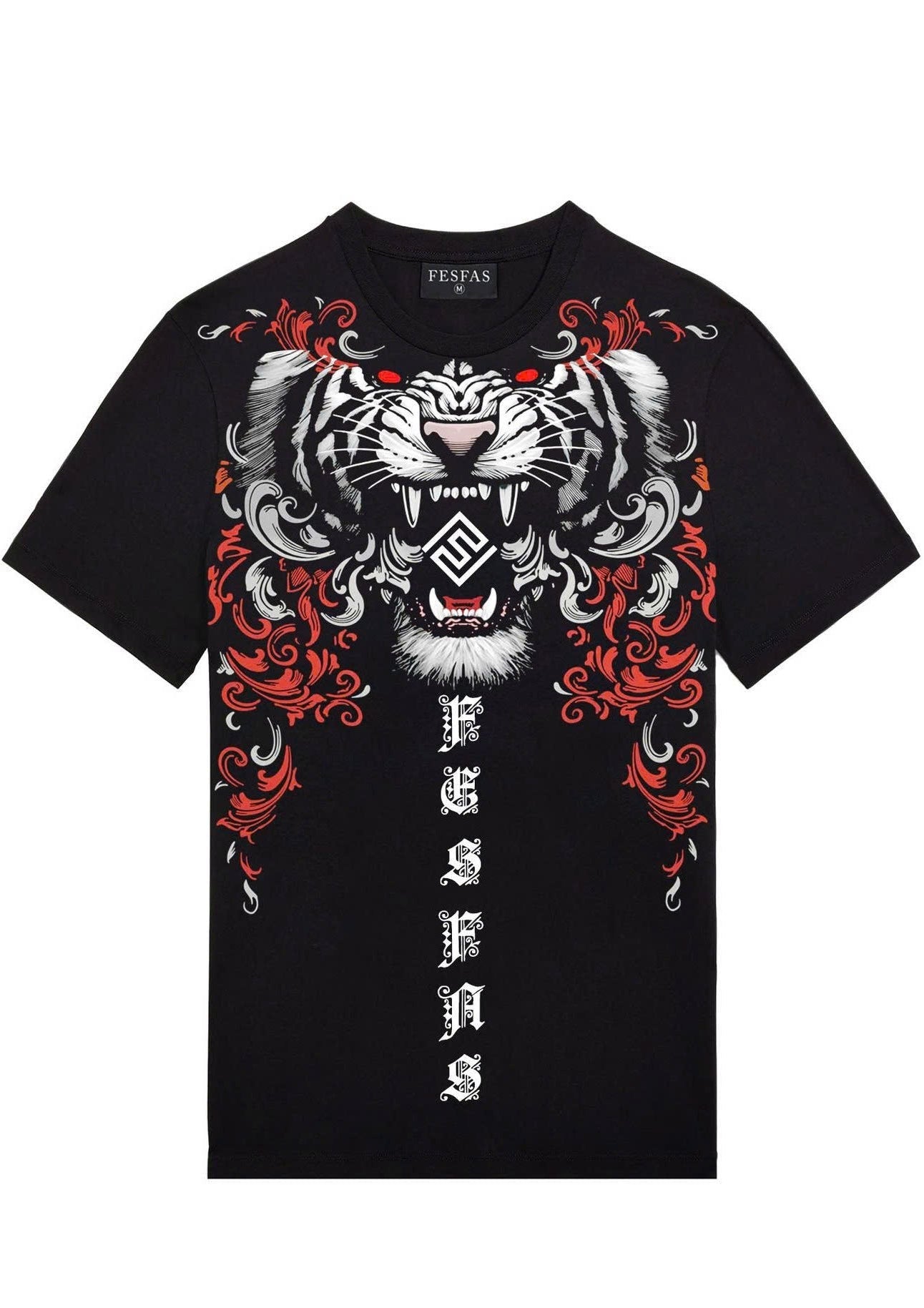 FesFas White Tiger-print T-shirt | Black | Men