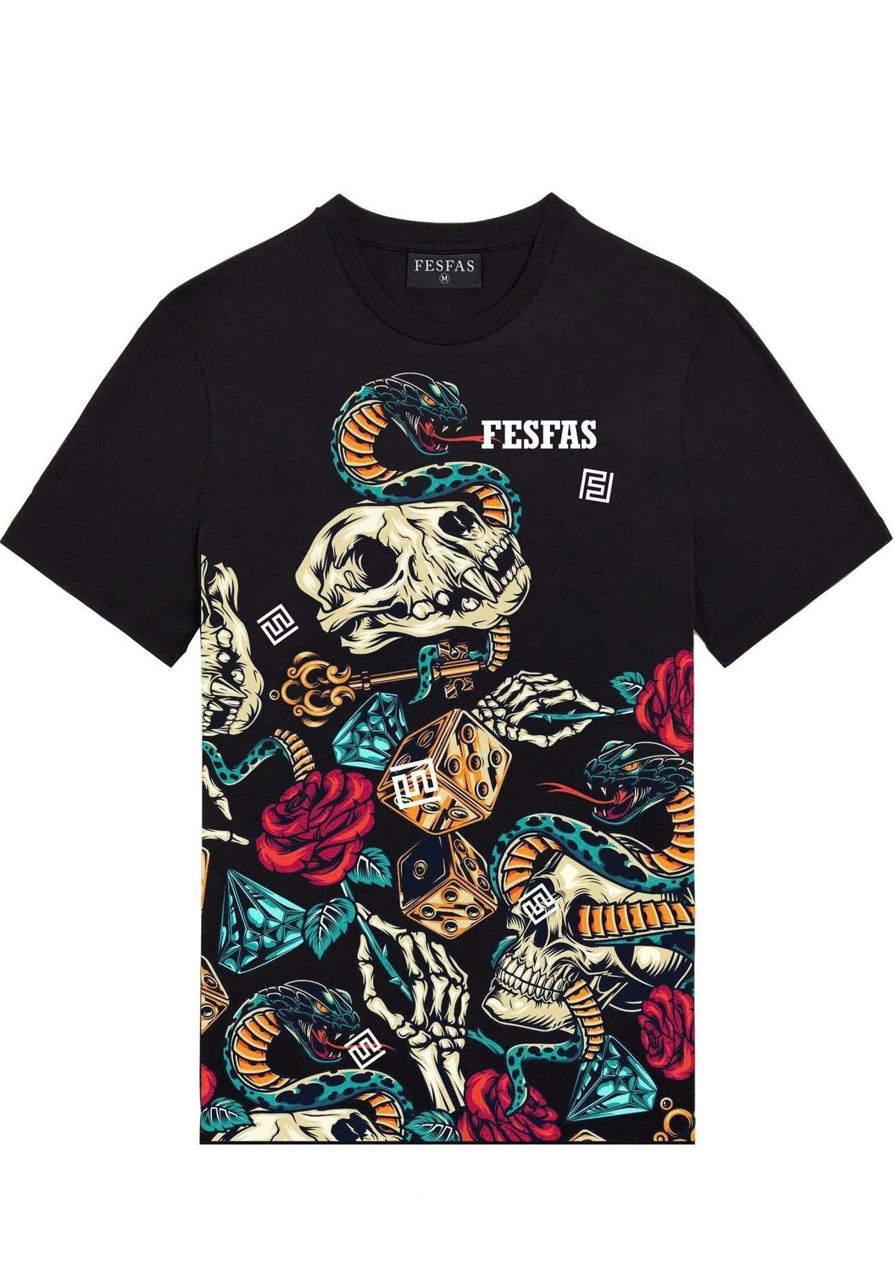 FesFas skull-print T-shirt | Black