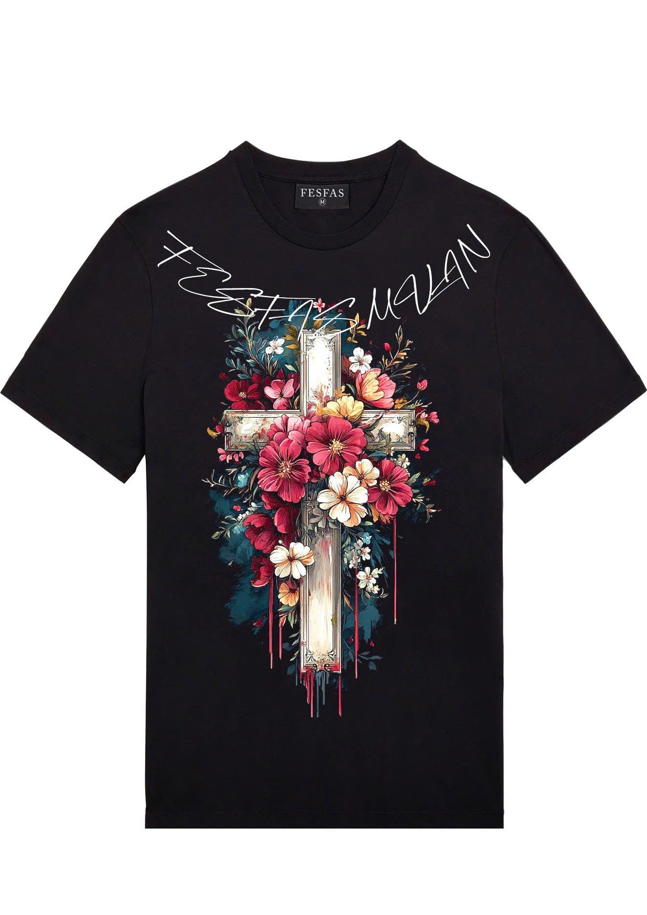 FesFas flower-print T-shirt | Black | Men