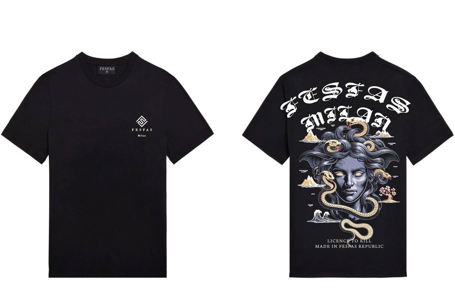 FesFas Medusa-print T-shirt | Black | Men