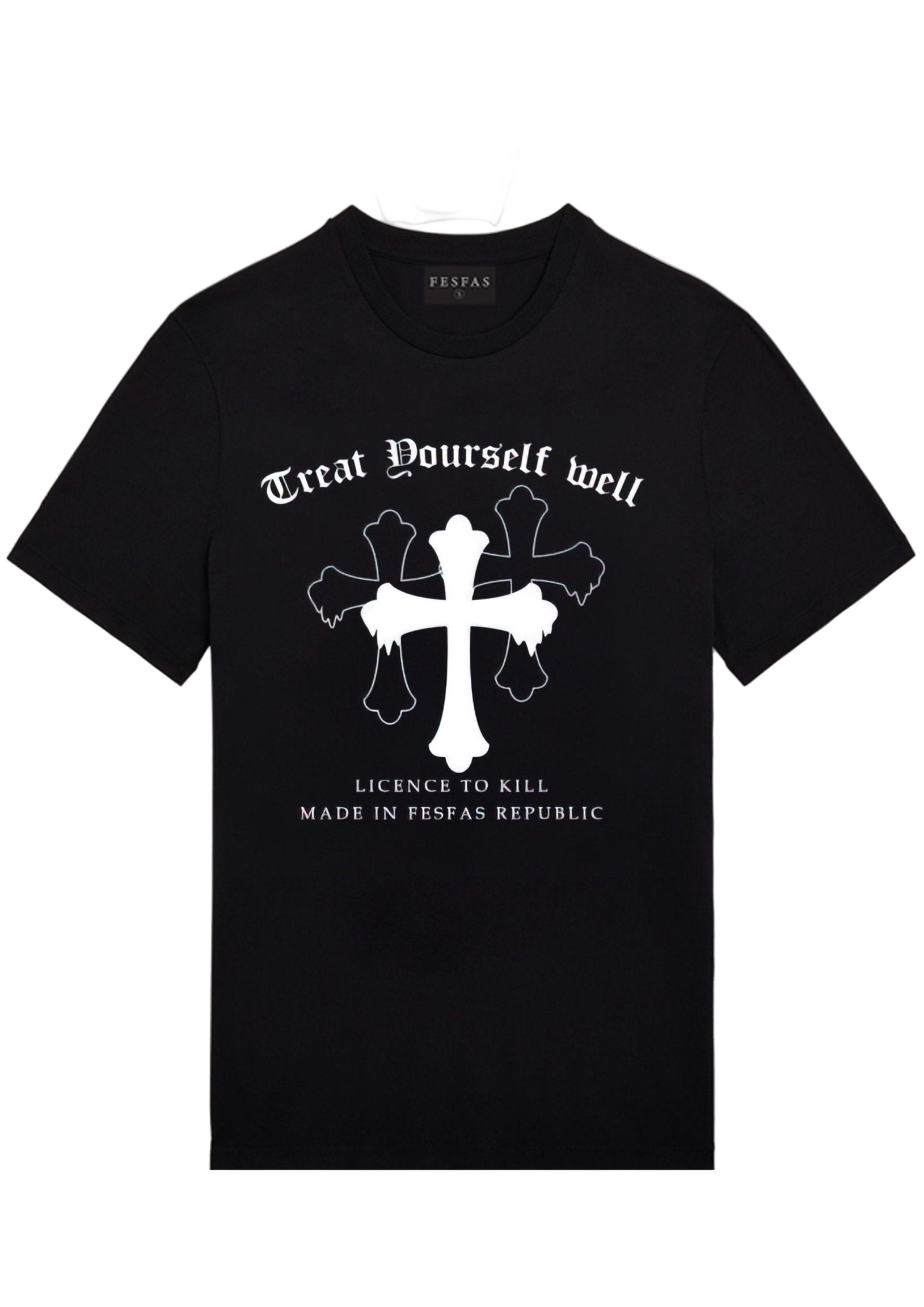 FesFas cross-print T-shirt | Black | Men