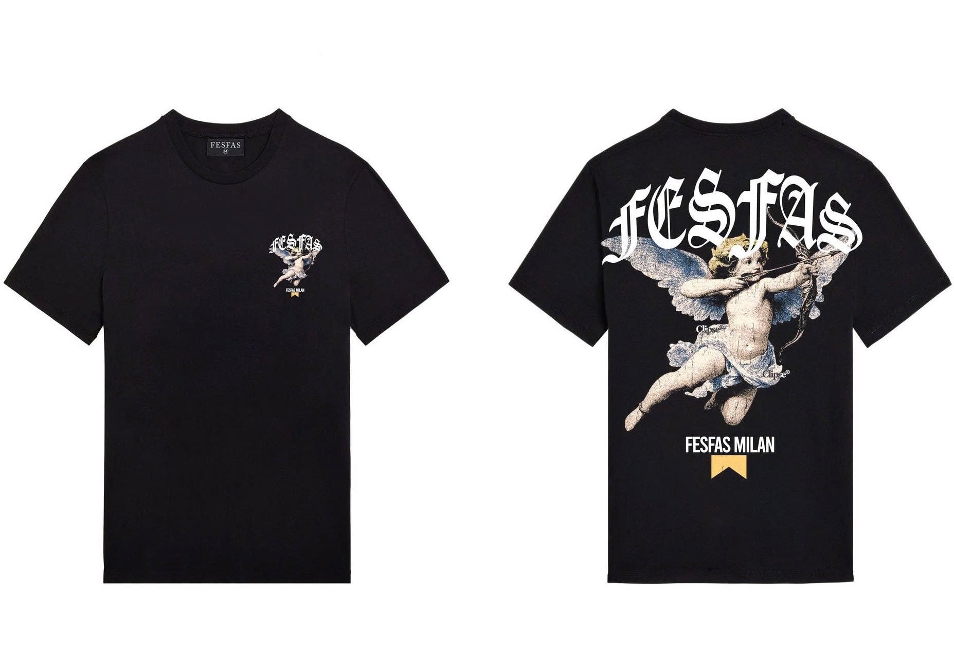 FesFas Angel-print T-shirt | Black | Men