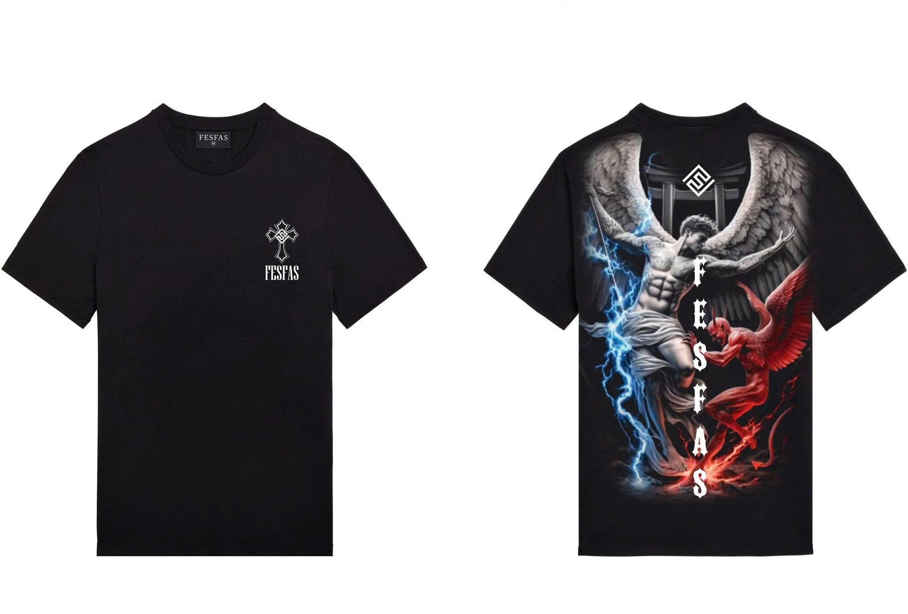 FesFas tattoos-print T-shirt | Black | Men