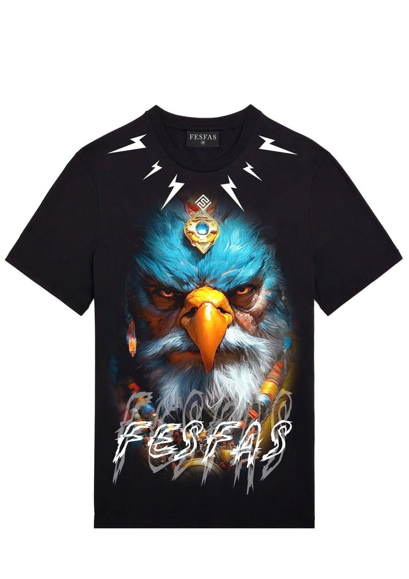 FesFas eagle-print T-shirt | Black