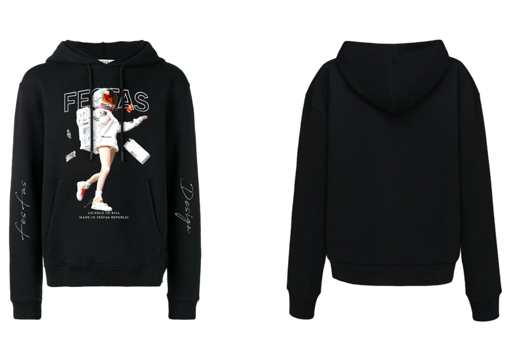 FesFas Capheny-print Hoodie | Black