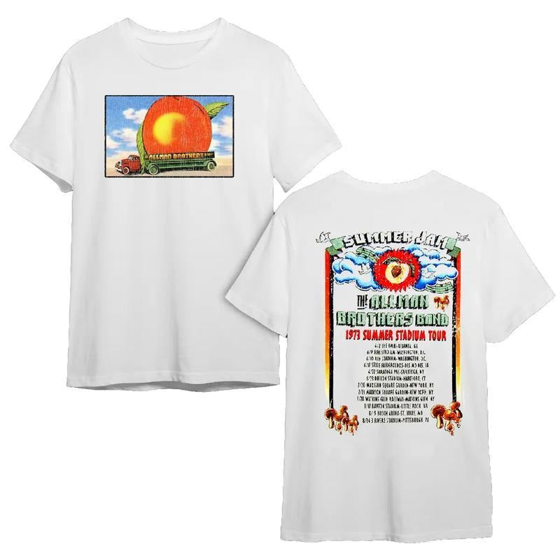 Allman Brothers Band white T-shirt , 2 Sides, Full Size, Full Color Hoodie, Sweatshirt | GrindPrints.com