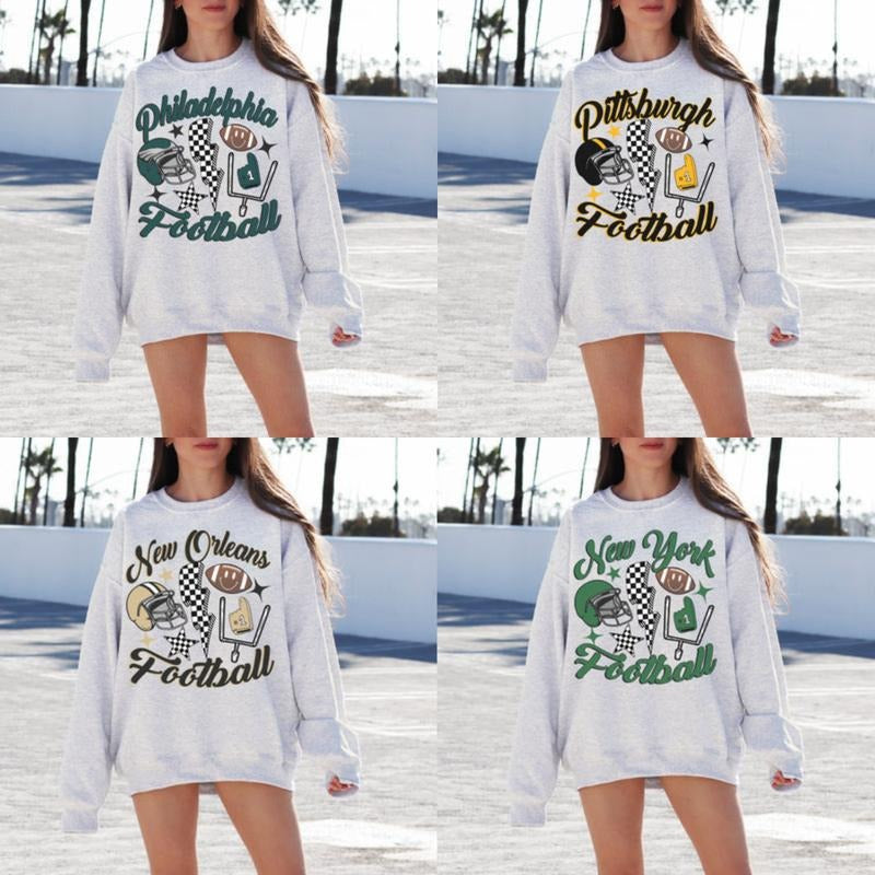 [BIG DEAL]Vintage All Team Football The Game Day Retro Sweater Sport Grey Unisex Sweatshirt For men and women, Retro...