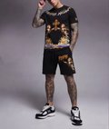 FesFas angels-print T-shirt Set | Black