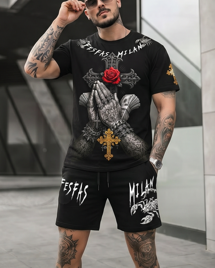 FesFas scorpion-print T-shirt Set | Black