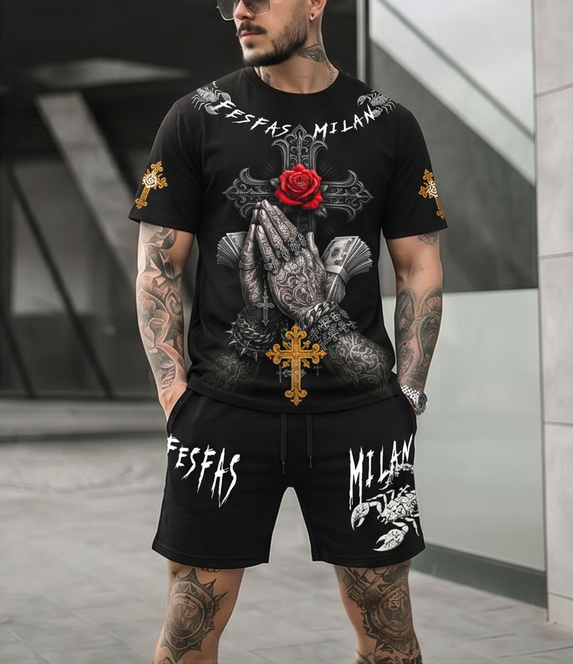 FesFas scorpion-print T-shirt Set | Black