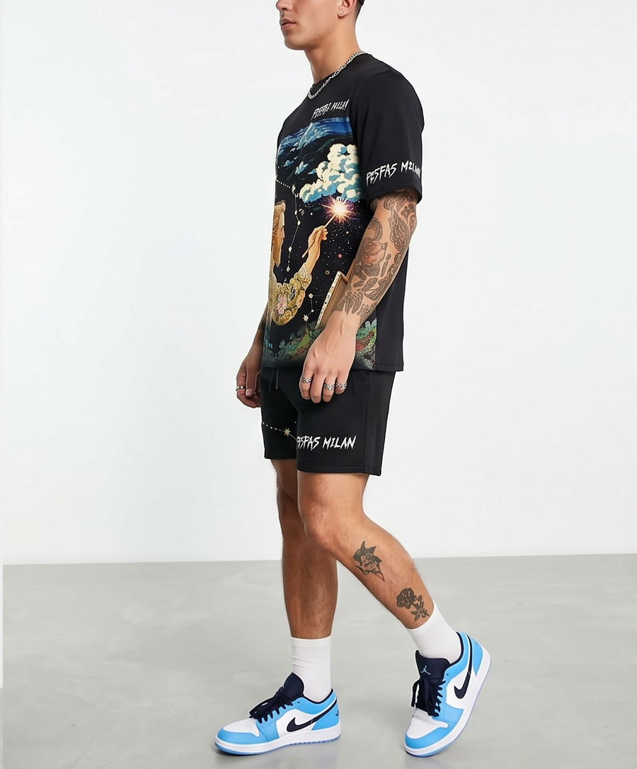 FesFas painting-print T-shirt Set | Black