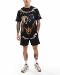 FesFas leopard-print T-shirt Set | Black