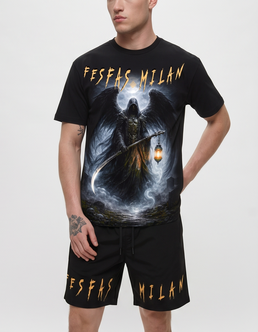 FesFas graphic-print T-shirt Set | Black